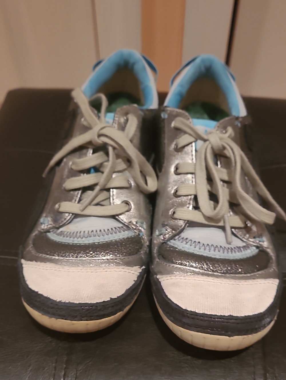 cushe Metallic Silver and Light Blue Women's Sneakers